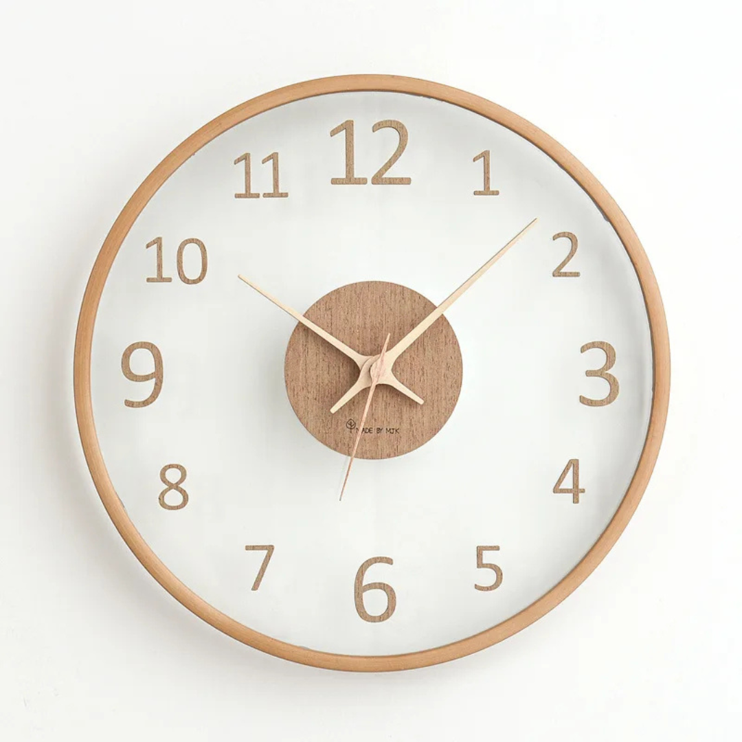 Metron - Stylish Wooden Wall Clock with Glass 3