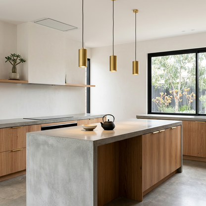 Elara Haus Minimalist Gold Cylinder Spot Pendant