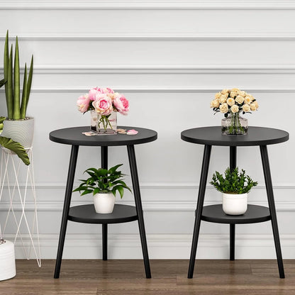 Cirenya - Round Two-Tier Side Table with Modern Design 2