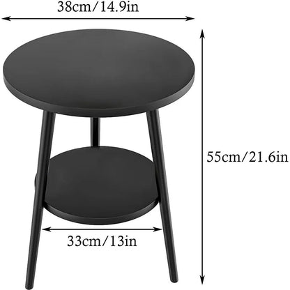 Cirenya - Round Two-Tier Side Table with Modern Design 3