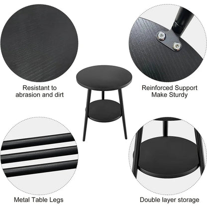 Cirenya - Round Two-Tier Side Table with Modern Design 4