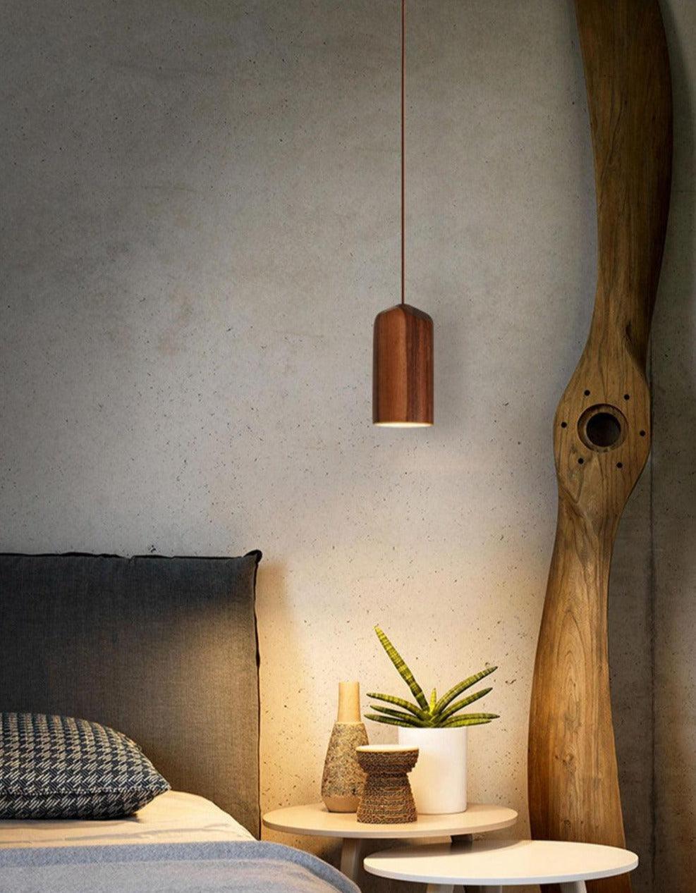 Minimalistic Pendant Light | Solid Wood, Cord Cable 2