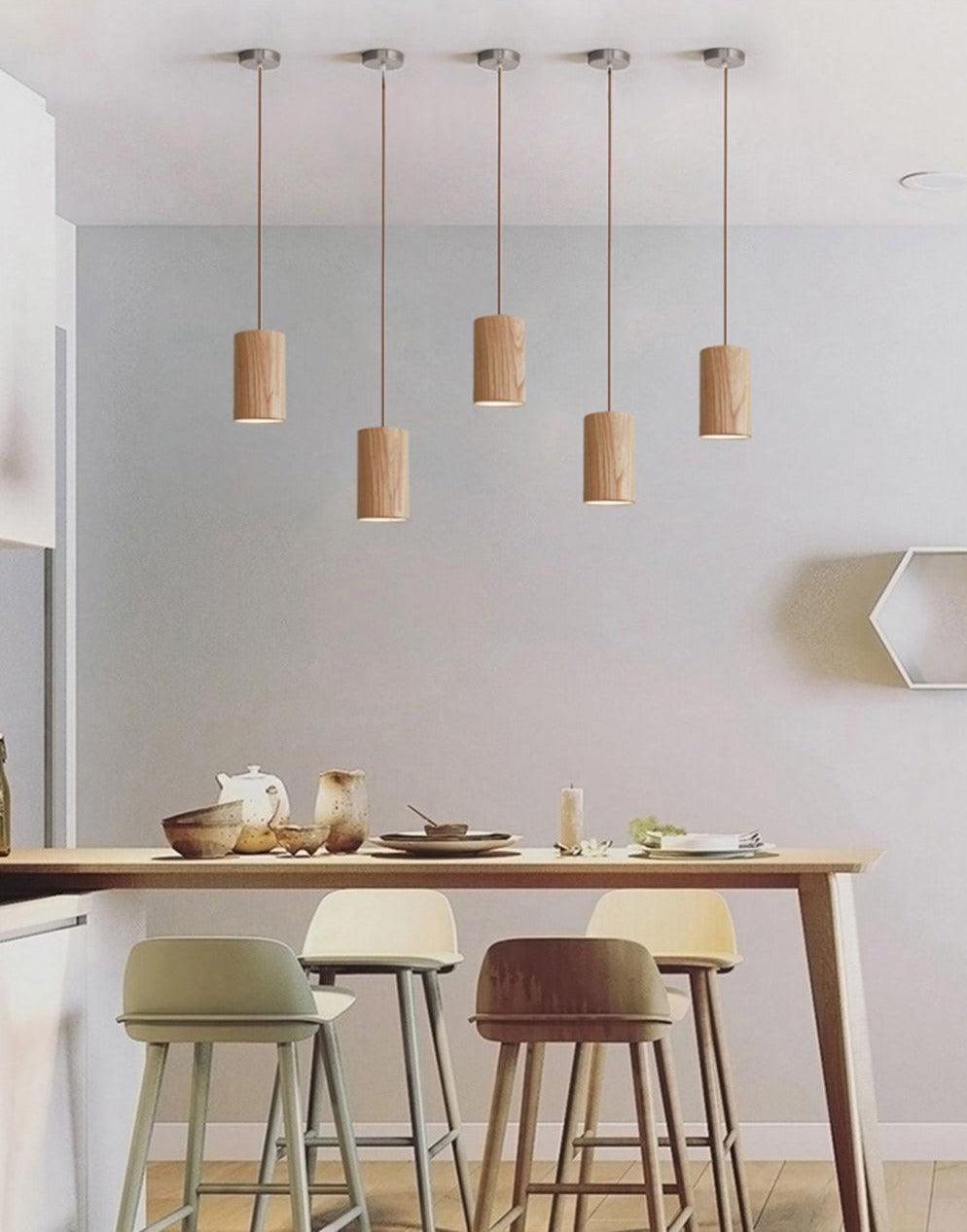 Minimalistic Pendant Light | Solid Wood, Cord Cable 6
