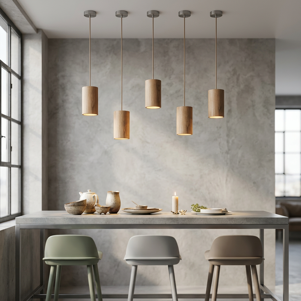 Elara Haus Minimalist Timber Cone Pendant Light