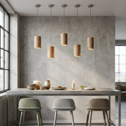 Elara Haus Minimalist Timber Cone Pendant Light