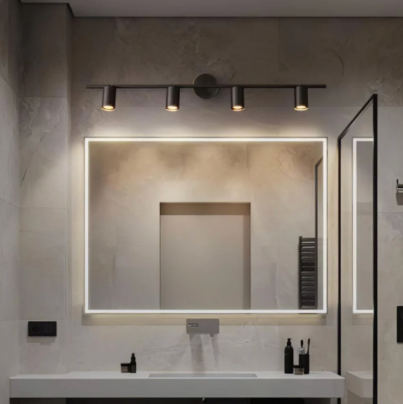 Modern LED ceiling lamp with adjustable spotlights – strip lamp 1/2/3/4 spots 7