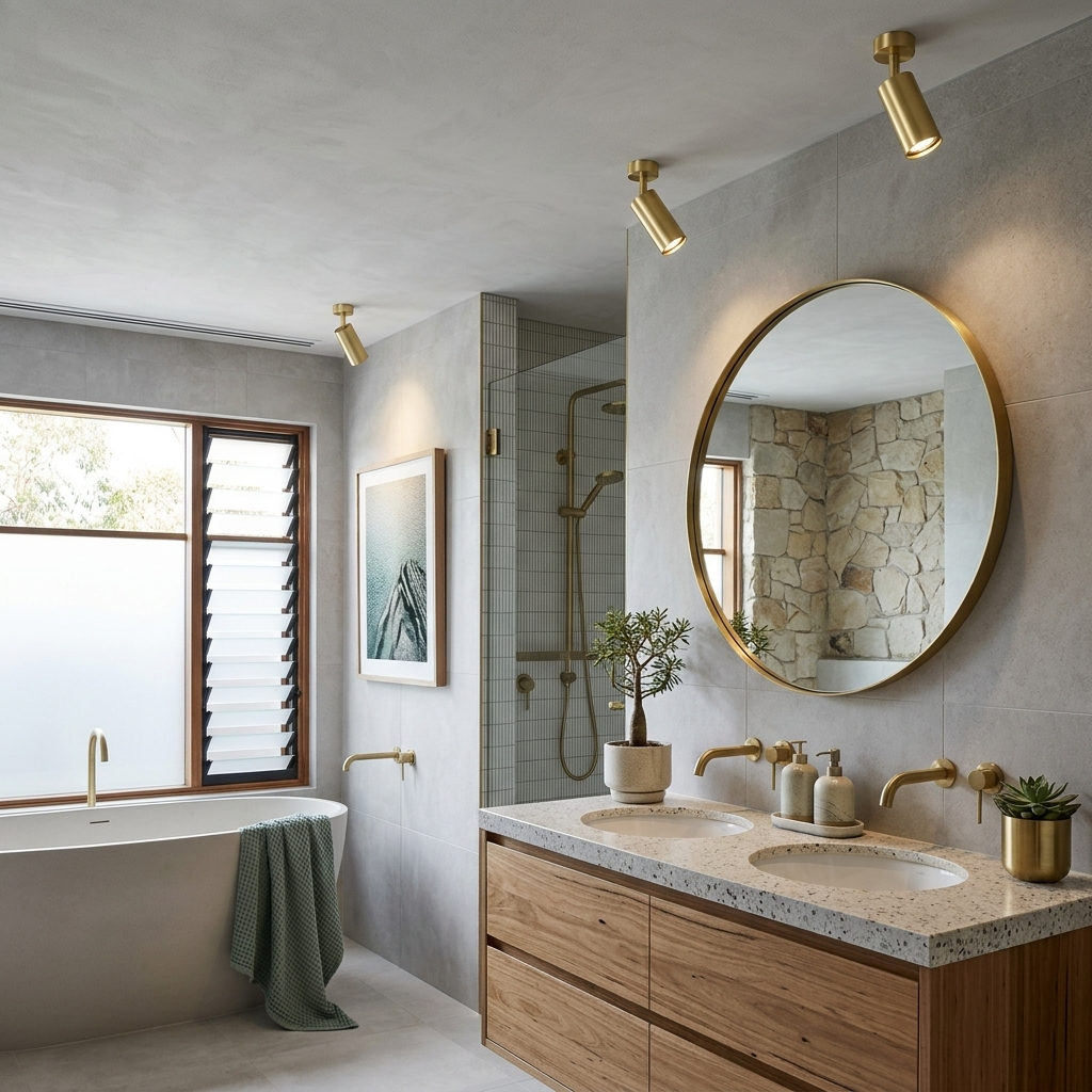 Elara Haus Modern Adjustable Brass LED Spotlight