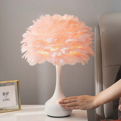 Elegant feather-shaped table lamp for the bed with touch control 0