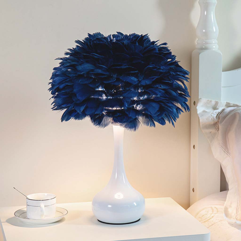 Elegant feather-shaped table lamp for the bed with touch control 3