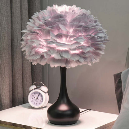 Elegant feather-shaped table lamp for the bed with touch control 4