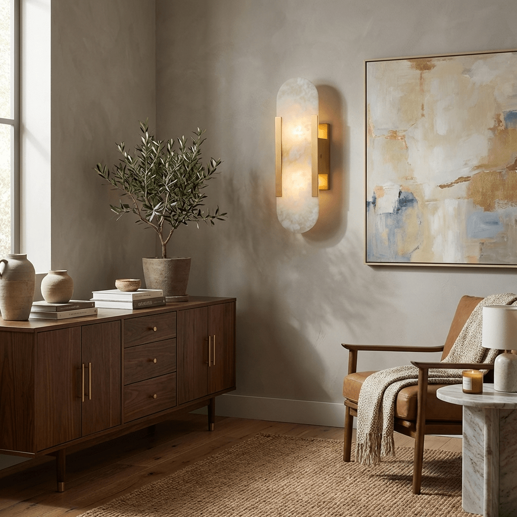 Oblong Alabaster Wall Sconce 4