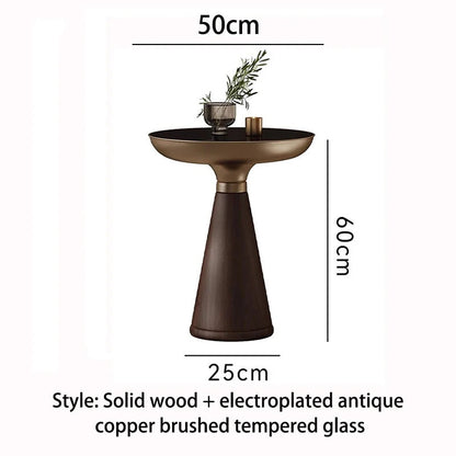 Solvaynne - Nordic Round Wooden Coffee Table Luxury Design 0