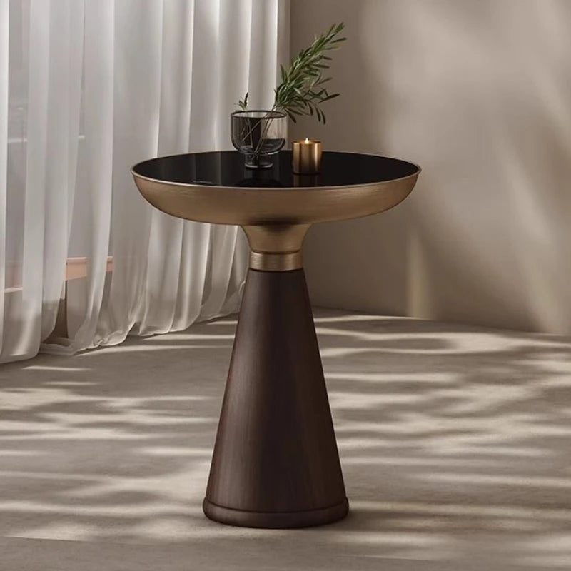 Solvaynne - Nordic Round Wooden Coffee Table Luxury Design 1
