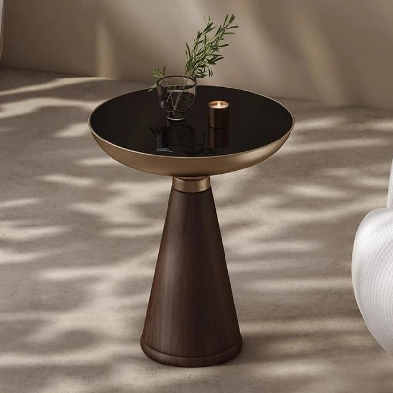 Solvaynne - Nordic Round Wooden Coffee Table Luxury Design 3