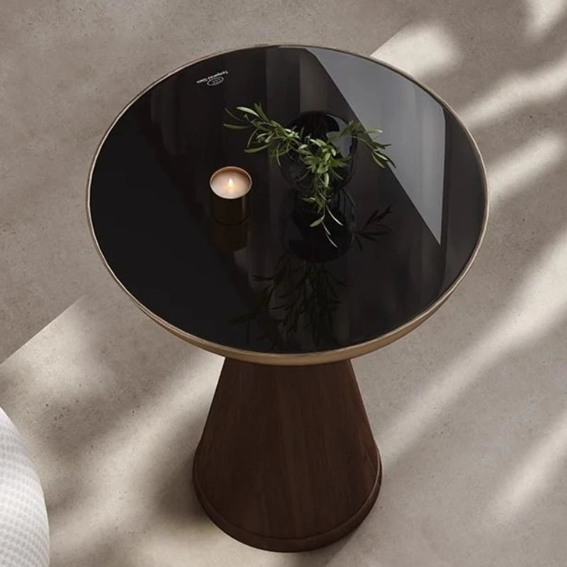 Solvaynne - Nordic Round Wooden Coffee Table Luxury Design 4