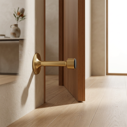 Elara Haus Modern Architectural Brass Floor Door Stop