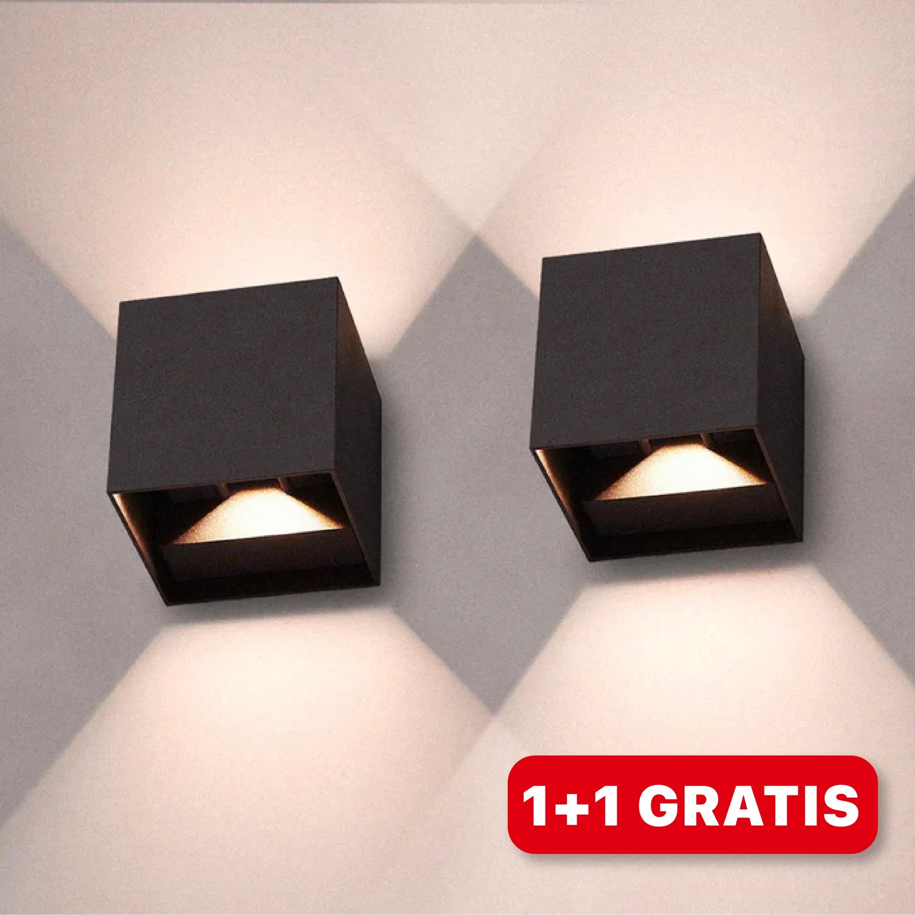 Modern LED cube-shaped wall lamp – two-way wall lighting 0