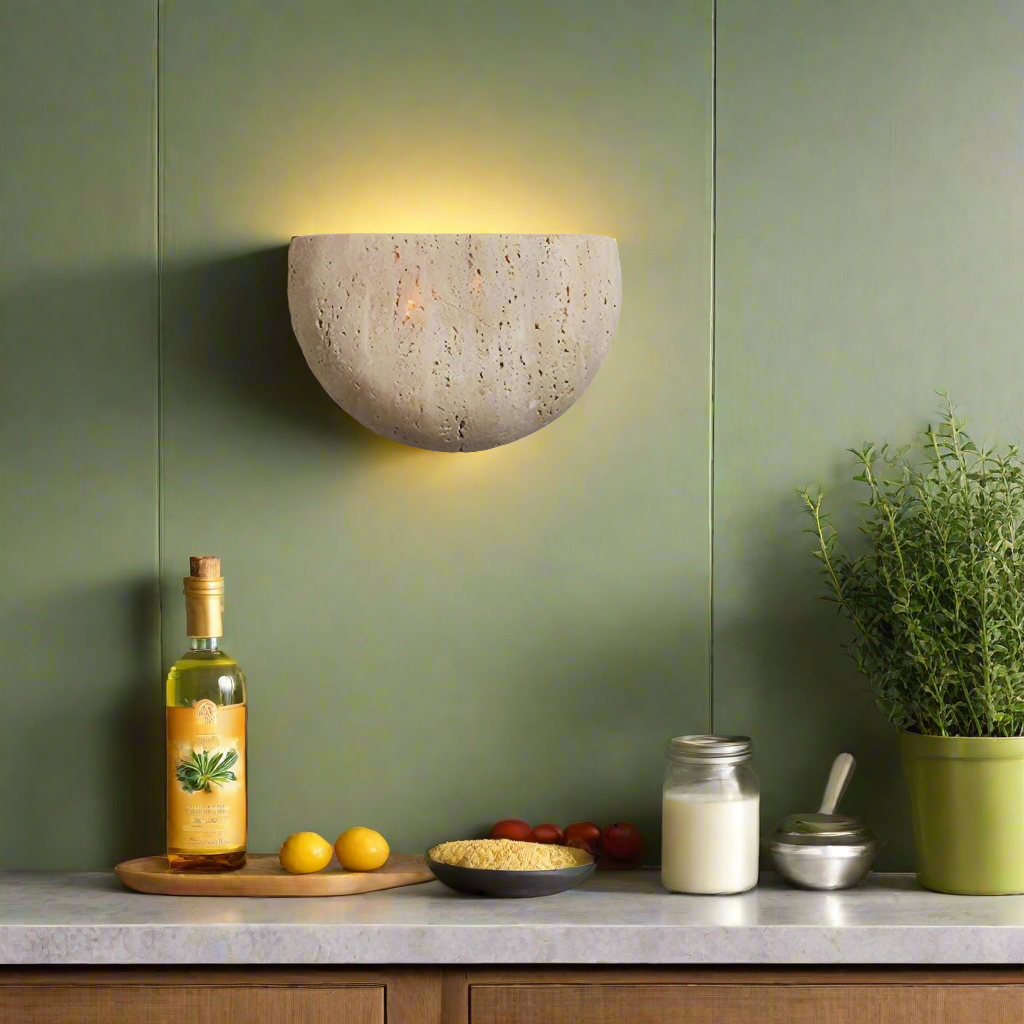 Medieval Style Travertine Stone Wall Light 1