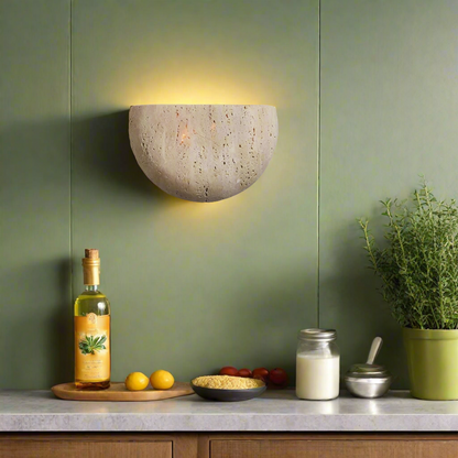 Medieval Style Travertine Stone Wall Light 1