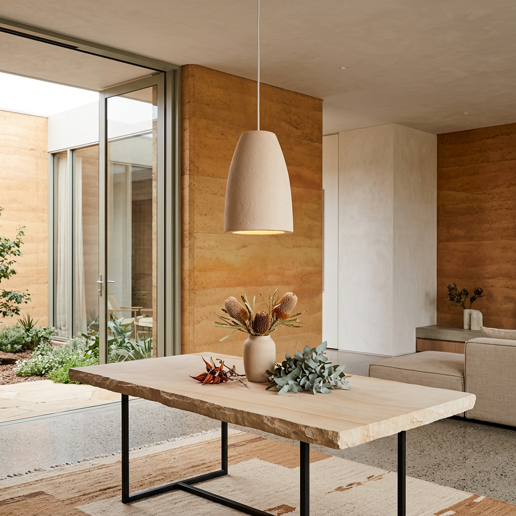 Elara Haus Modern Arid Bloom – Minimalist Stone-Textured Tapered Light