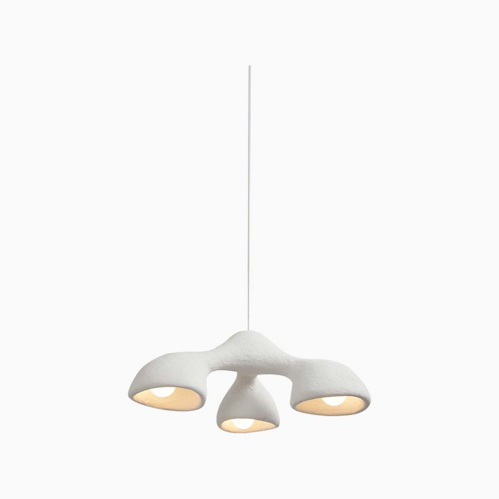 Pendant chandelier, unique Wabi-sabi irregular white, 3/7 heads 0