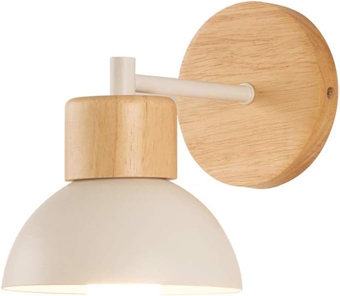 Nordic Wood Iron Shade Japandi Wall Light 9