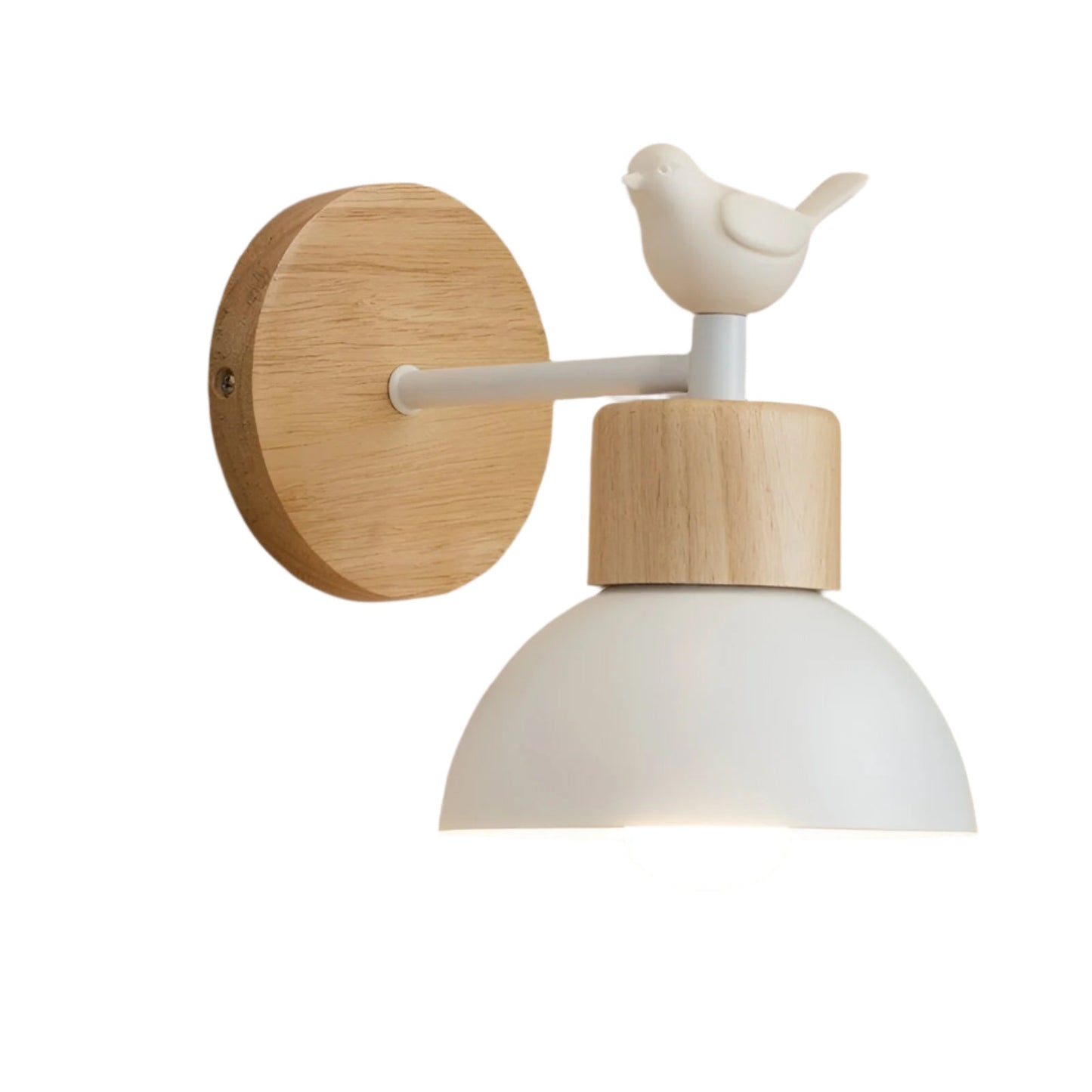Nordic Wood Iron Shade Japandi Wall Light 1