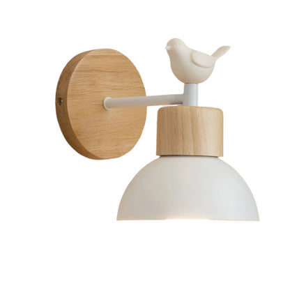 Nordic Wood Iron Shade Japandi Wall Light 1