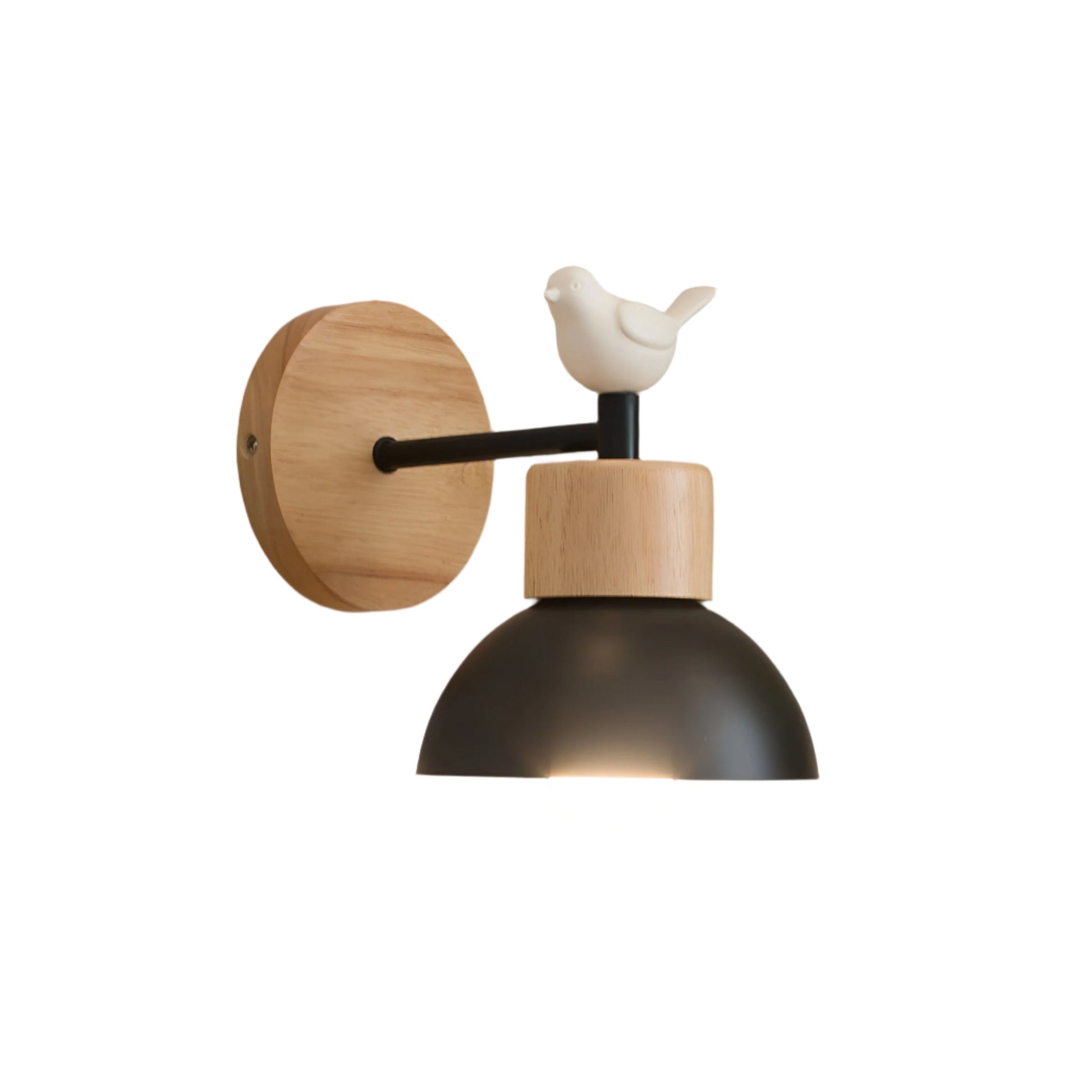 Nordic Wood Iron Shade Japandi Wall Light 3