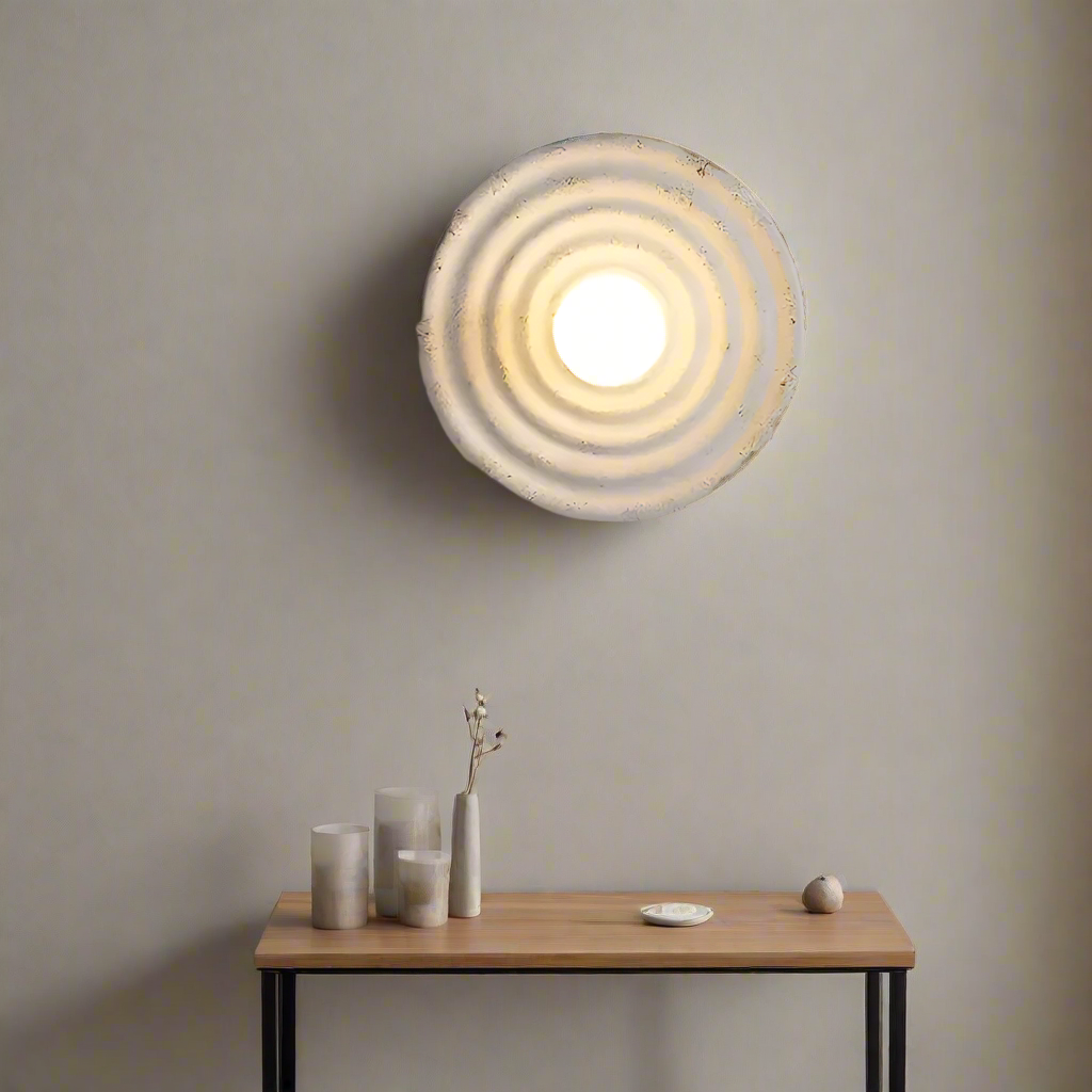 Wabi-Sabi Resin Round Circle Wall Light 8