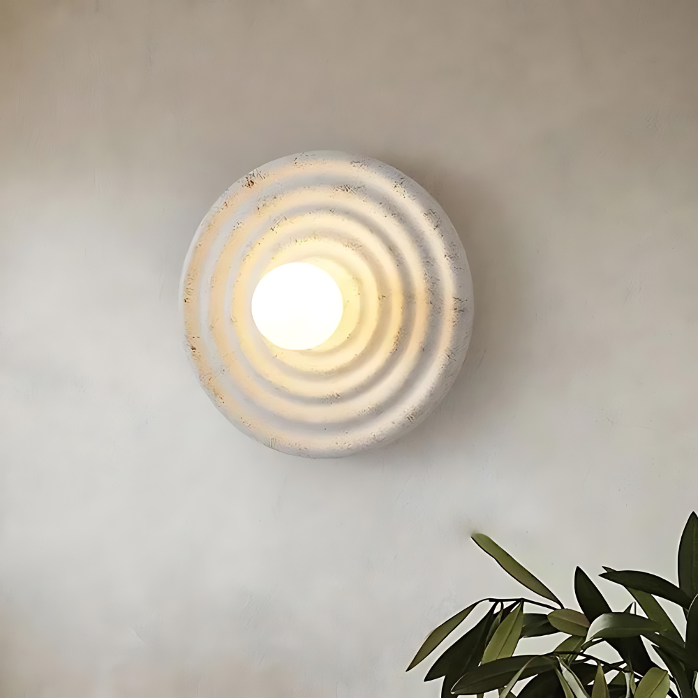 Wabi-Sabi Resin Round Circle Wall Light 1