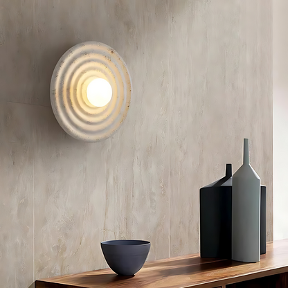 Wabi-Sabi Resin Round Circle Wall Light 3