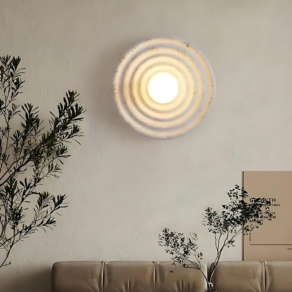 Wabi-Sabi Resin Round Circle Wall Light 6