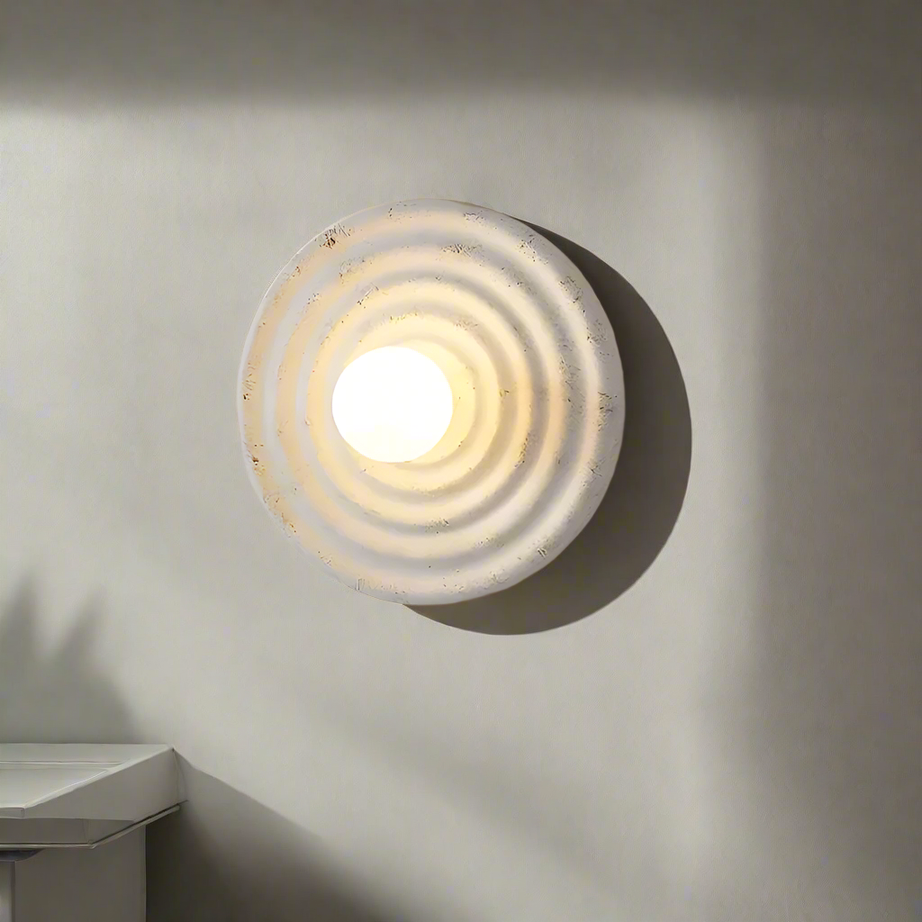 Wabi-Sabi Resin Round Circle Wall Light 7