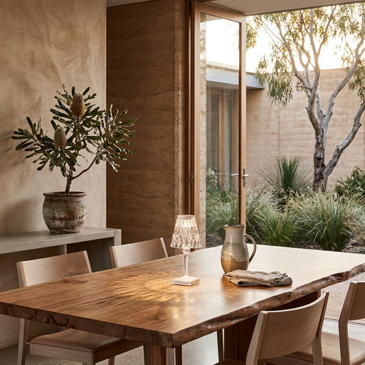 Elara Haus Modern Arid Facet – Minimalist Vitreous-Relief Diamond Lamp