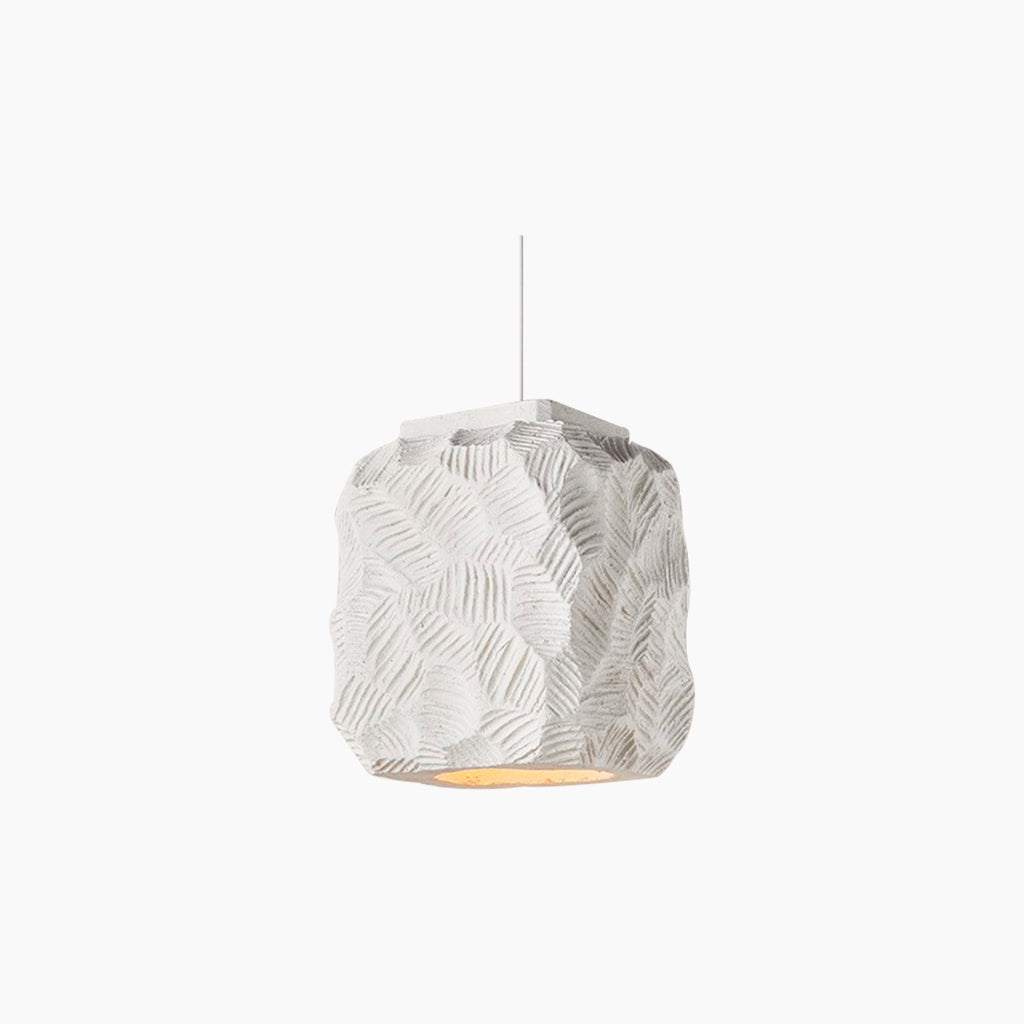 Pendant lamp Japanese Wabi-Sabi geometry cubes, white 1