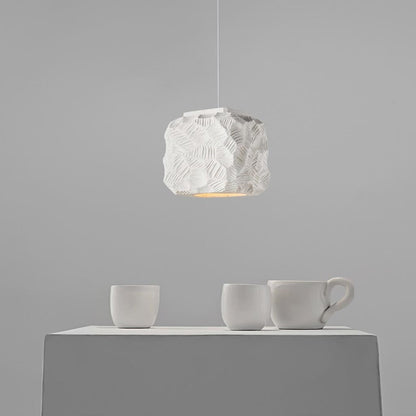 Pendant lamp Japanese Wabi-Sabi geometry cubes, white 2