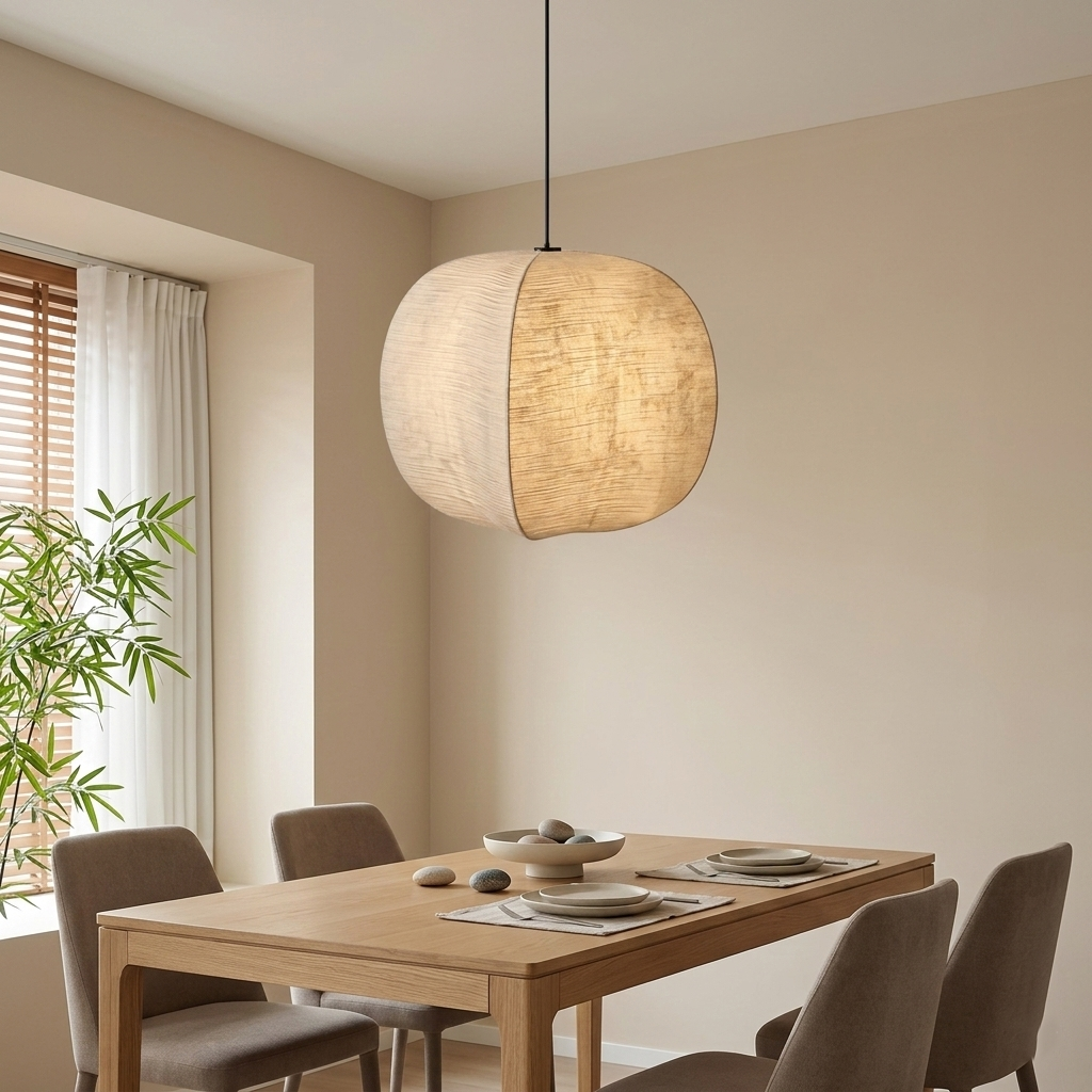 Zen Harmony Japandi Fabric Pendant Light 8
