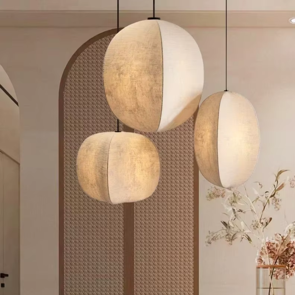 Zen Harmony Japandi Fabric Pendant Light 7