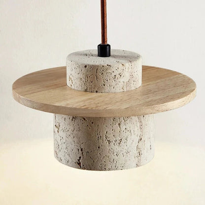 Japanese Style Vintage Travertine Pendant Light 8