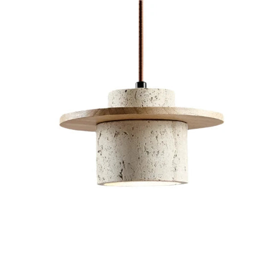 Japanese Style Vintage Travertine Pendant Light 0