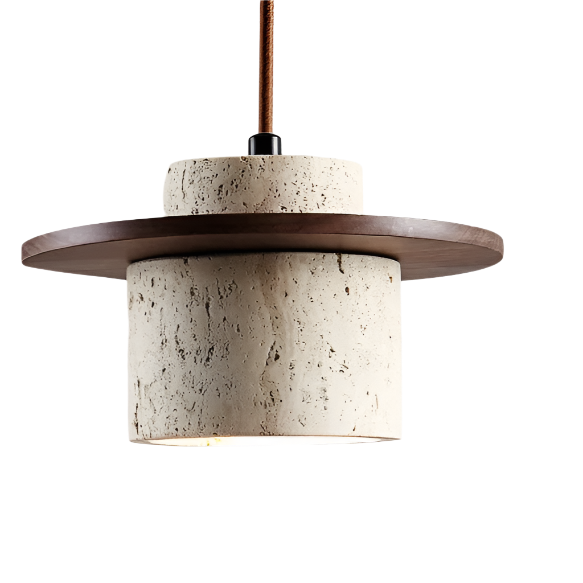 Japanese Style Vintage Travertine Pendant Light 1