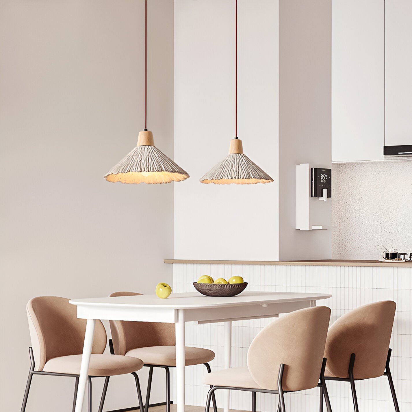 Cream Retro Wabi-Sabi LED Pendant Light 2