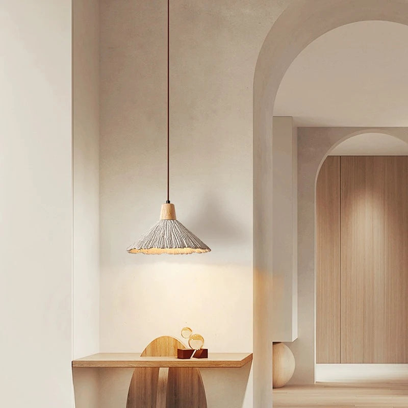 Cream Retro Wabi-Sabi LED Pendant Light 4