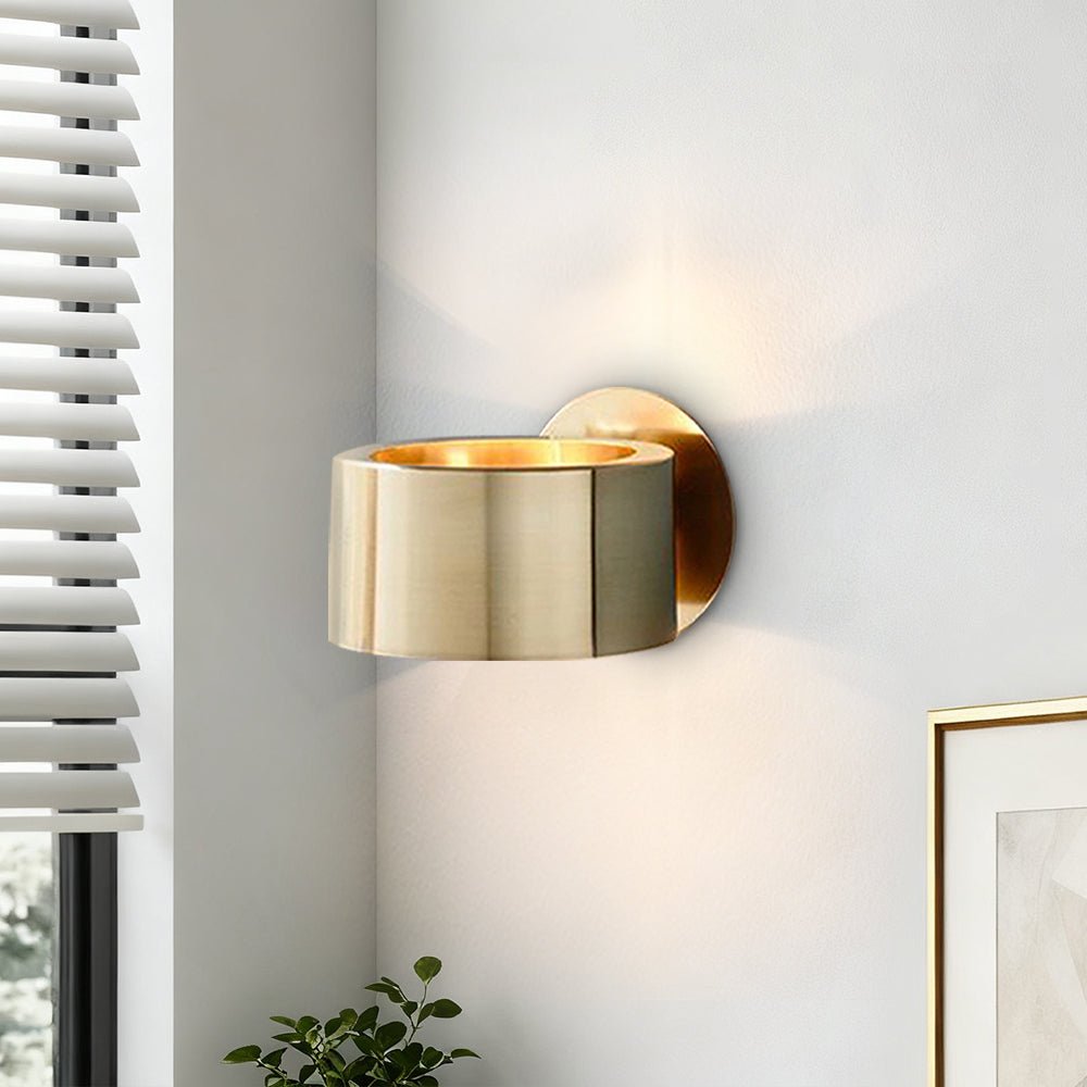 Mid-Century 1-Light Gold Wall Sconce For Bedside Living Room 0