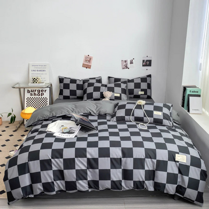 Cashu - Luxury Duvet Cover with Checked Pattern 2