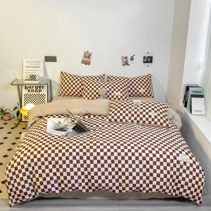 Cashu - Luxury Duvet Cover with Checked Pattern 3