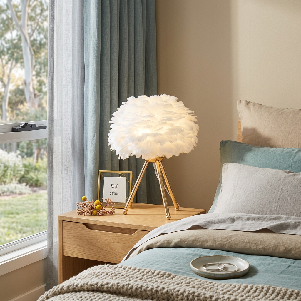 Elara Haus Modern Ethereal Feather Accent Light