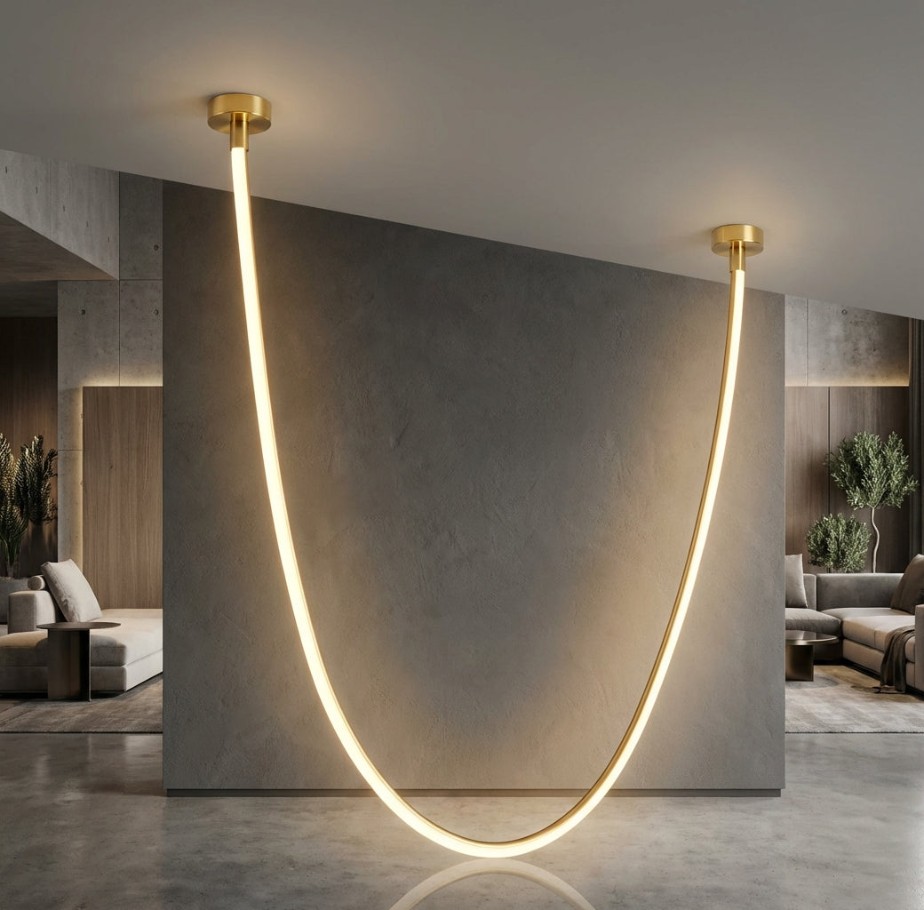 Elara Haus Modern Flex Chandelier - Adjustable LED Silicone Hanging Light