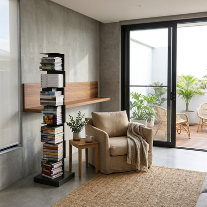 Elara Haus Modern Floating Metal Bookshelf